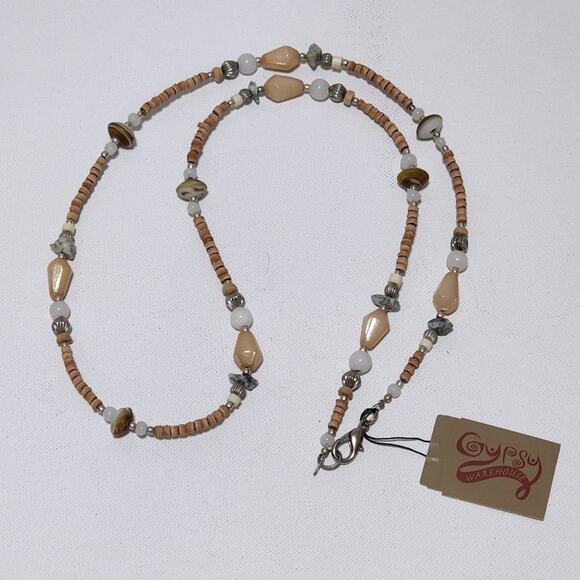 Treska white‎ and tan necklace new!!! - Picture 1 of 6